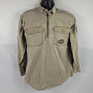 Wind River Vintage Corduroy 1/4 Zip Long Sleeve Dress Shirt Men's Medium